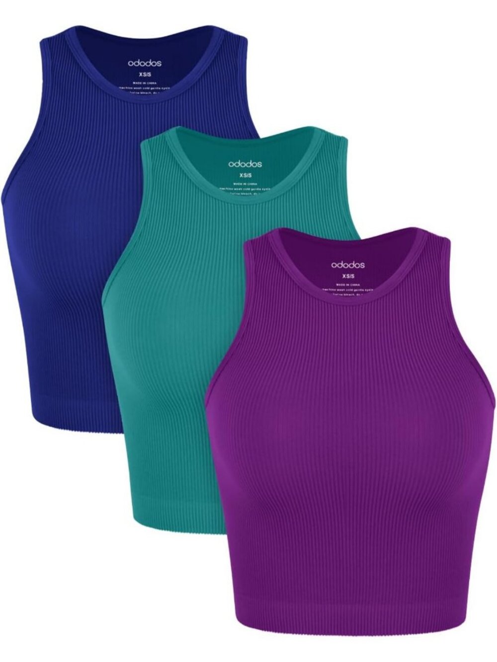 Seamless Ribbed Crop Tank Tops for Women - Soft High Neck 3-Pack Set
